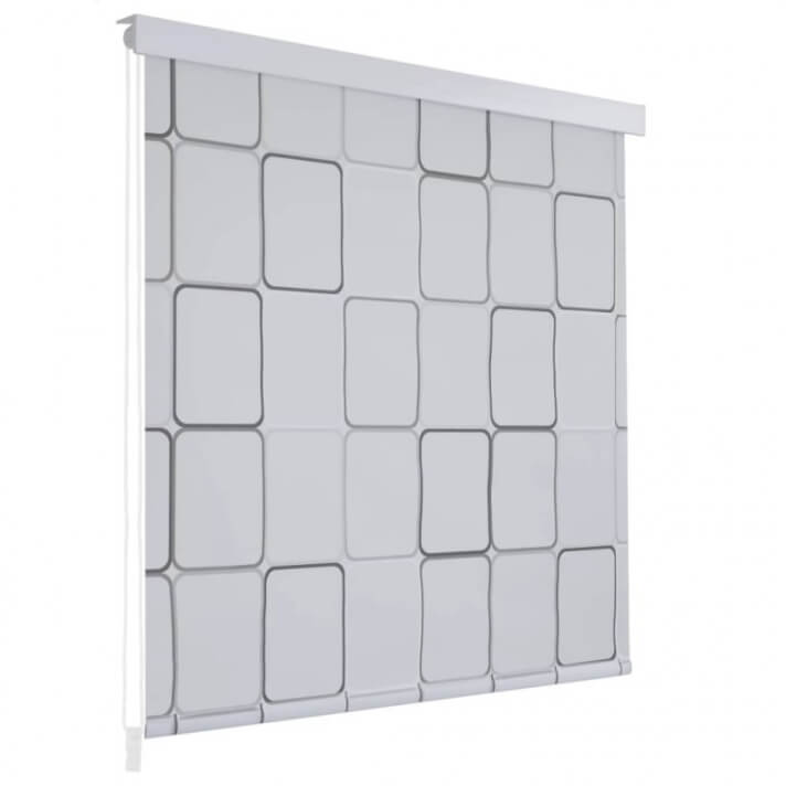 Persiana enrollable de ducha 120x240cm cuadrados Vida XL