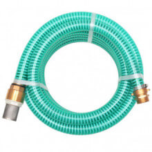 Manguera de succión con conectores de latón 15m 25mm verde Vida XL