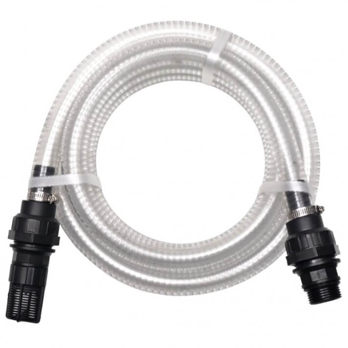 Manguera de succi&oacute;n con conectores 7m 22mm blanca Vida XL