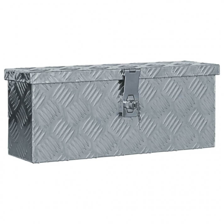 Caja de aluminio 48,5x14x20cm plateada Vida XL