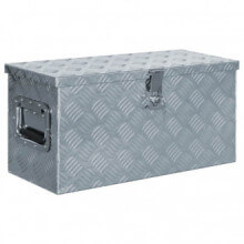 Caja de aluminio 61,5x26,5x30cm plateada Vida XL