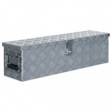 Caja de aluminio 80,5x22x22cm plateada Vida XL