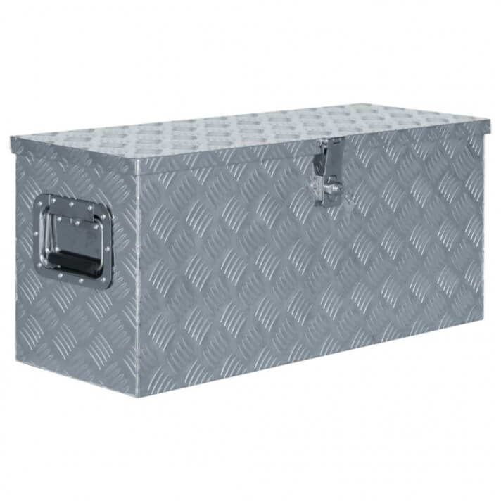 Caja de aluminio 80x30x35cm plateada Vida XL