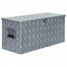 Caja de aluminio 90,5x35x40cm plateada Vida XL