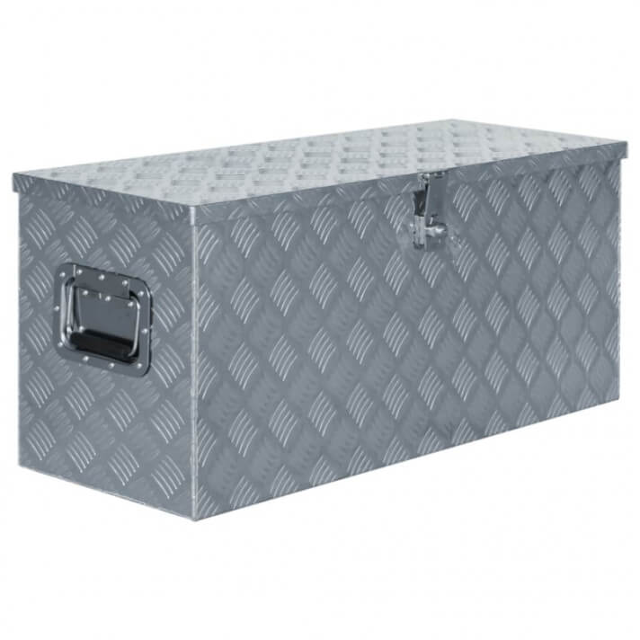 Caja de aluminio 90,5x35x40cm plateada Vida XL