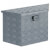 Caja de aluminio 70x24x42cm forma trapezoide plateada Vida XL
