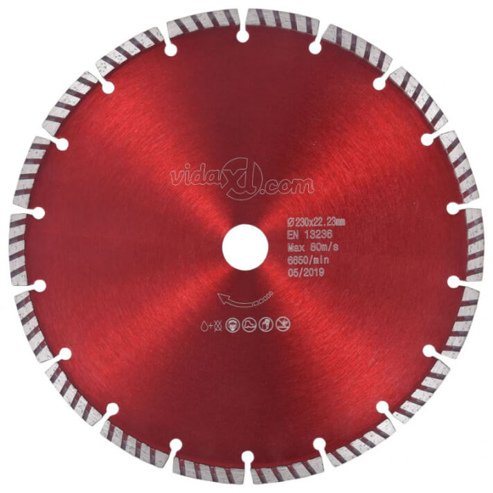 vidaXL Disco de corte de diamante con turbo acero 230 mm