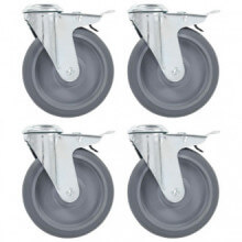 Ruedas giratorias agujero pasador y frenos dobles 4 uds 125mm Vida XL