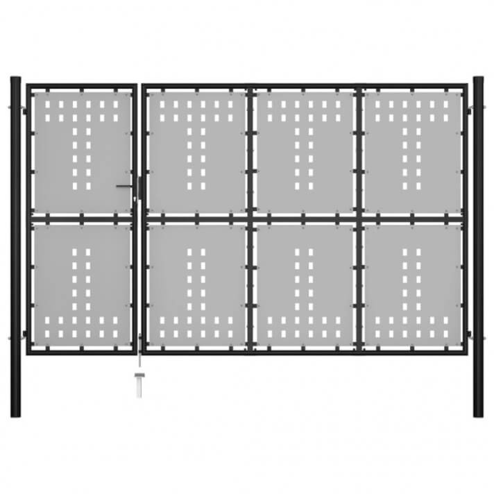 Puerta de jard&iacute;n de acero negro 350x150cm Vida XL