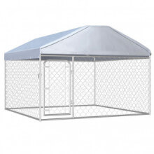 Perrera de exterior con techo 200x200x135cm Vida XL