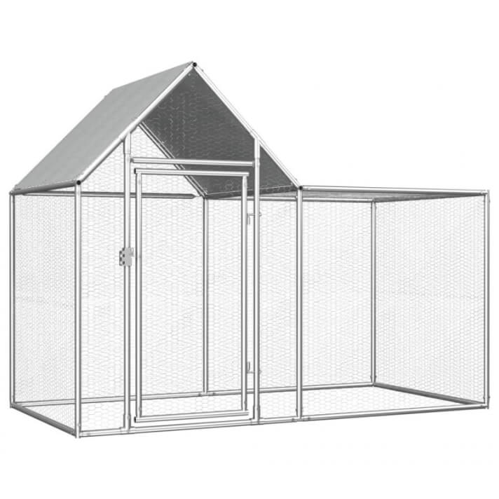 Gallinero de acero galvanizado 2x1x1,5m Vida XL