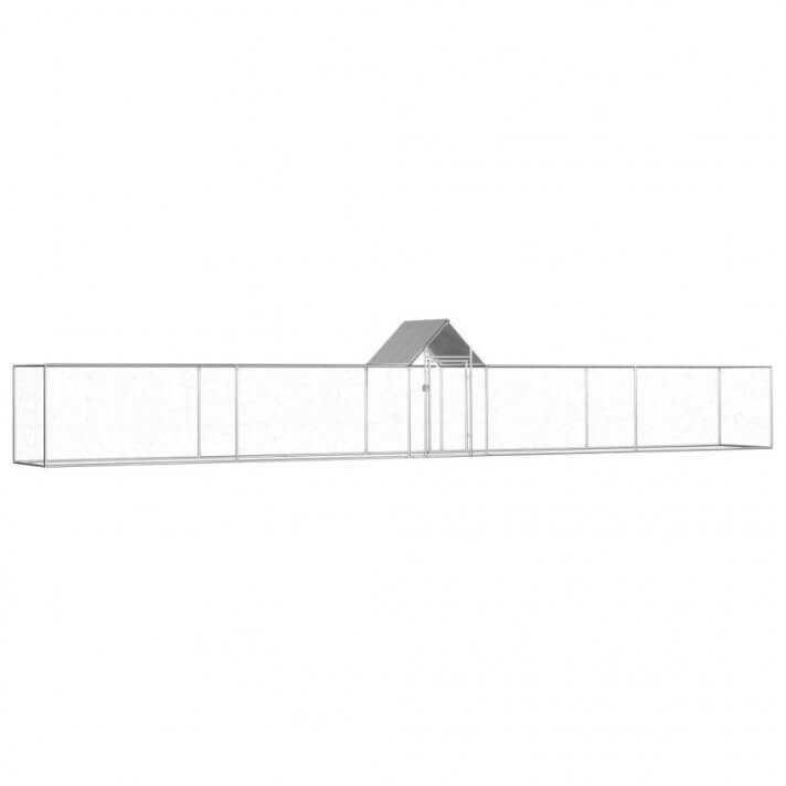 Gallinero de acero galvanizado 9x1x1,5m Vida XL