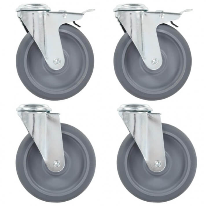 Ruedas giratorias con agujero pasador 4 unidades 125mm Vida XL
