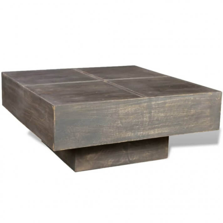 Mesa de centro cuadrada de madera maciza de mangomarrón Vida XL
