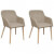 Sillas de comedor 2 uds tela beige ymaderamaciza de roble Vida XL