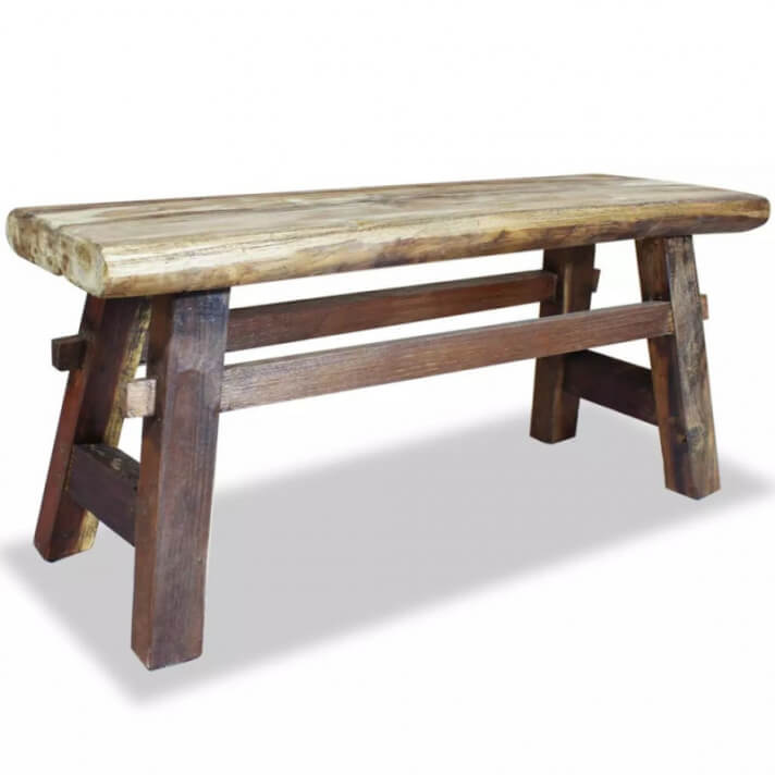 Banco de madera maciza reciclada 100x28x43cm Vida XL