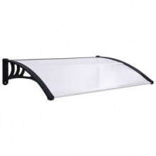 Marquesina para puerta PC negro y transparente 120x80cm Vida XL