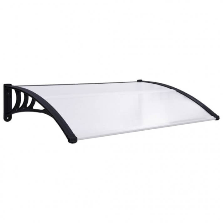 Marquesina para puerta PC negro y transparente 120x80cm Vida XL