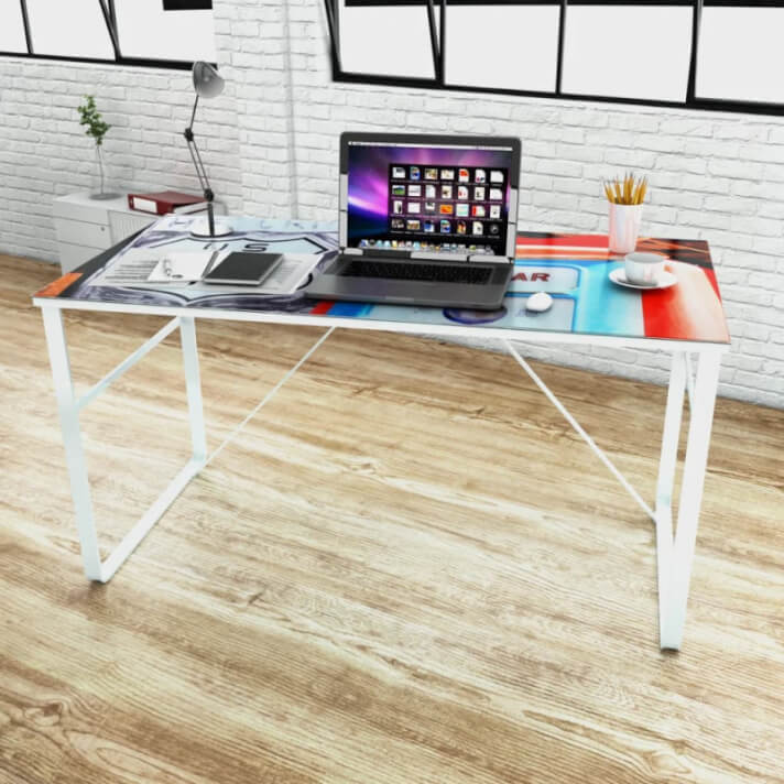 Escritorio rectangular con superficie con imagen Vida XL