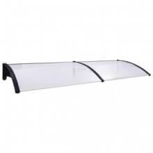 Marquesina para puerta PC negro y transparente 200x80cm Vida XL