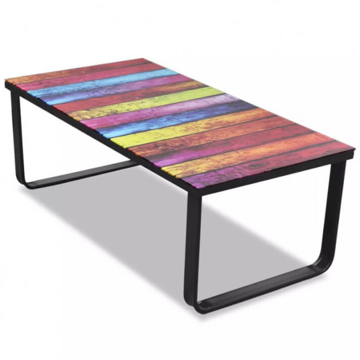 Mesa de centro con superficie con impresi&oacute;n de arcoiris Vida XL