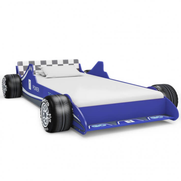 Cama con forma de coche de carreras para ni&ntilde;os 90x200cm azul Vida XL
