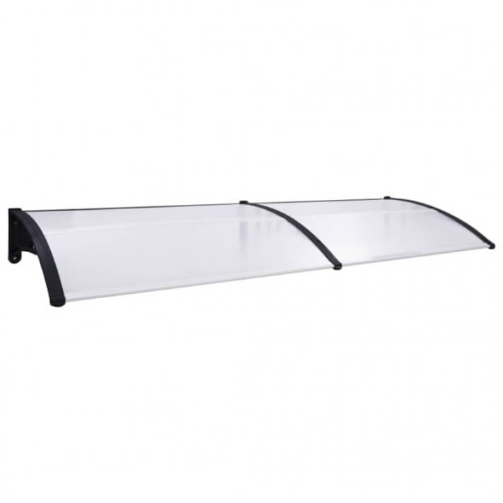 Marquesina para puerta PC negro y transparente 300x80cm Vida XL