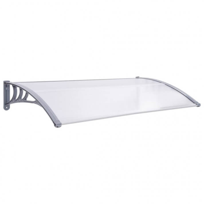 Marquesina para puerta PC gris y transparente 150x80cm Vida XL