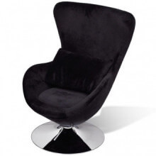 Sillón en forma de huevo negro Vida XL
