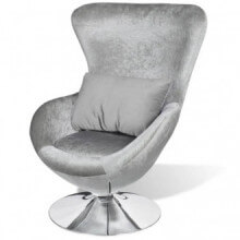 Sillón en forma de huevo plateado Vida XL