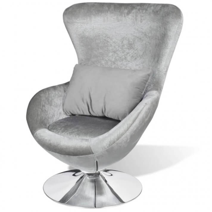 Sill&oacute;n en forma de huevo plateado Vida XL