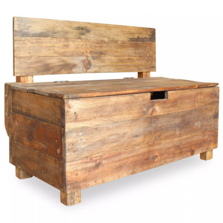 Banco de madera maciza reciclada 86x40x60cm Vida XL