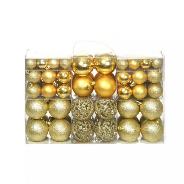 Lote de bolas de Navidad 100 unidades doradas 6cm Vida XL
