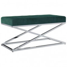 Banco de acero inoxidable y terciopelo verde 97cm Vida XL