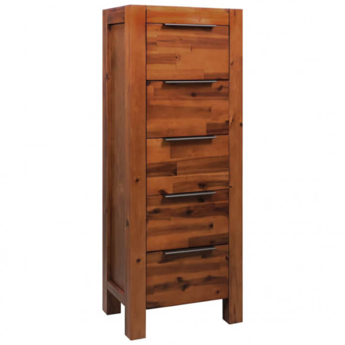 Mueble de cajonesmadera acaciamaciza 45x32x115cm Vida XL