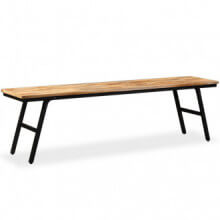 Banco de madera de teca reciclada y acero 160x35x45cm Vida XL