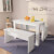Mesa de comedor y bancos 3 piezasmadera aglomerada blanca Vida XL