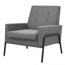 Sillón de acero y tela gris claro Vida XL