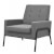 Sillón de acero y tela gris claro Vida XL