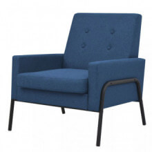 Sillón de acero y tela azul Vida XL