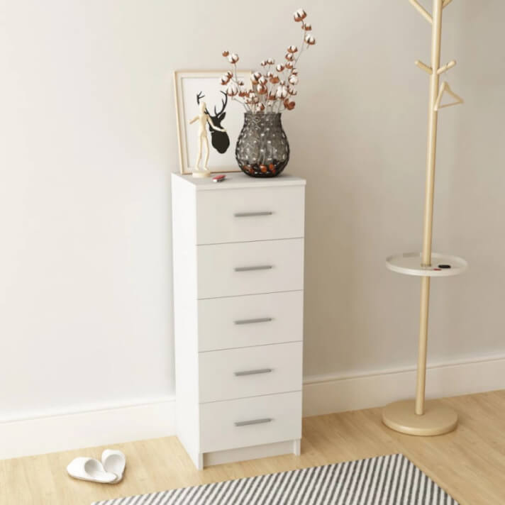 Sinfonier de madera aglomerada 41x35x108cm blanco Vida XL