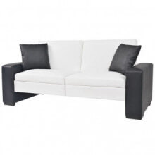 Sofá cama con reposabrazos de PVC ajustable blanco Vida XL