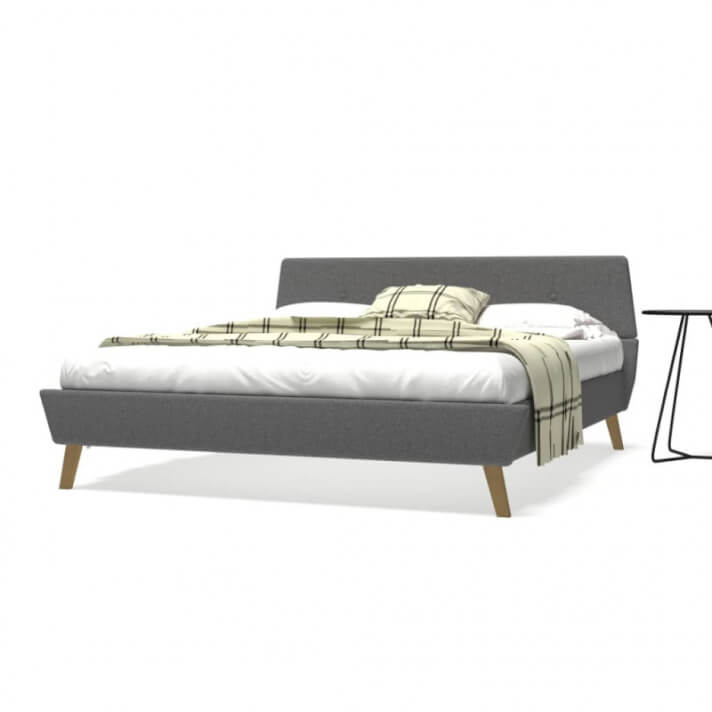 Estructura de cama de tela gris claro 160x200cm Vida XL