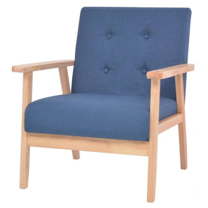 Sillón de tela azul Vida XL