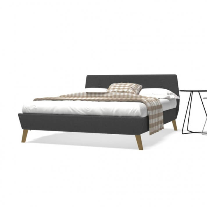 Estructura de cama de tela gris oscura 140x200cm Vida XL