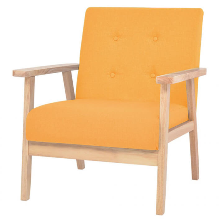 Sill&oacute;n de tela amarillo Vida XL