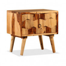 Mesita de noche con 1 cajón de madera maciza sheesham Vida XL