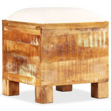 Banco de almacenamiento de madera reciclada maciza 40x40x45cm Vida XL