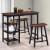 Conjunto demesa alta de cocina 3 piezasmDF negro Vida XL