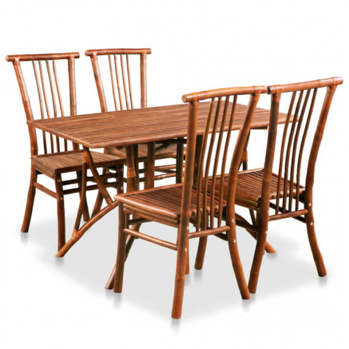 Conjunto de comedor de bambú 5 piezas Vida XL